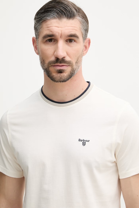 Barbour t-shirt męski bawełniany beżowy MTS1558