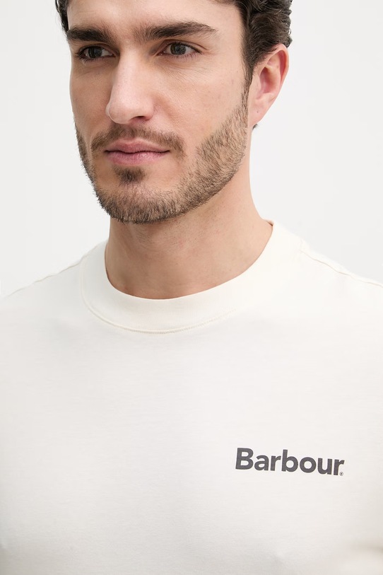Barbour t-shirt bawełniany beżowy MTS1566