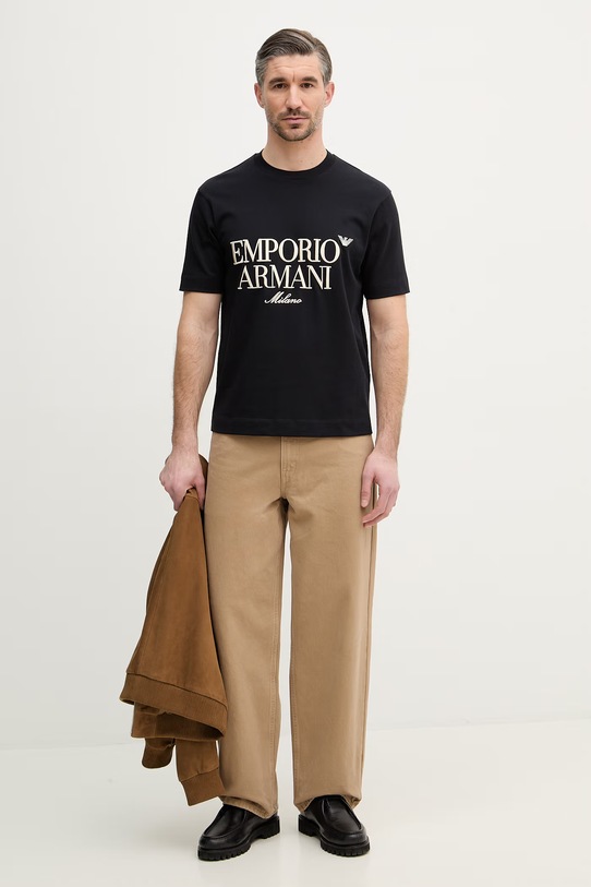 Emporio Armani t-shirt bawełniany EM005359.AF13715 granatowy SS26