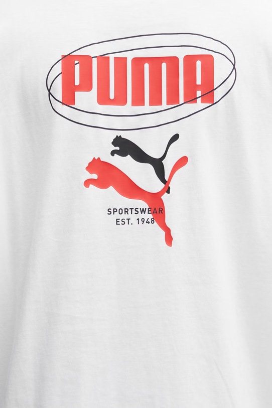 Puma Ess Logo Lab Relaxed Story 1 t-shirt męski bawełniany biały 692023