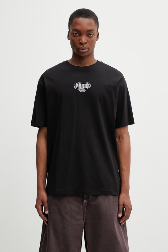 Odzież Puma Ess Logo Lab Relaxed Story 1 t-shirt bawełniany męski 692023 czarny