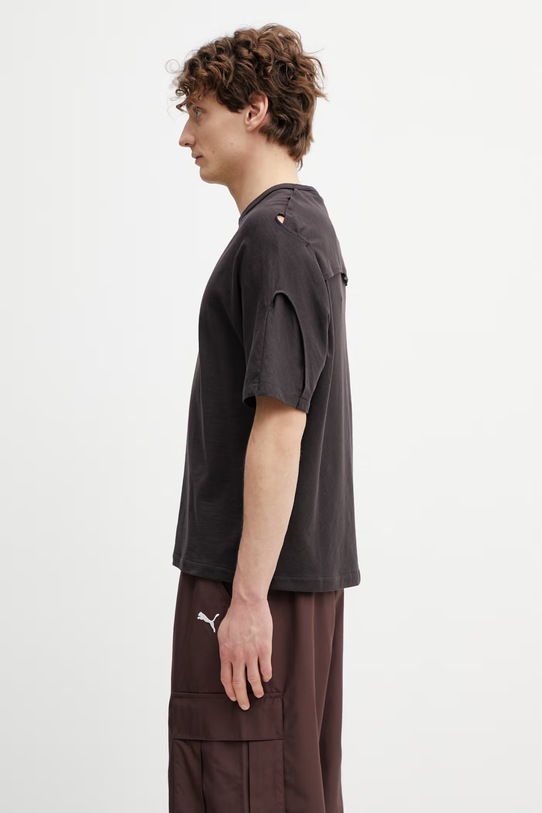 Puma Puma x J.L-A.L t-shirt basic męski bawełniany 636221 brązowy SS26