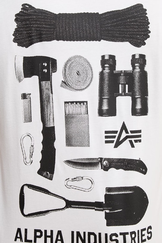 Alpha Industries t-shirt bawełniany Return To Base 266506 biały