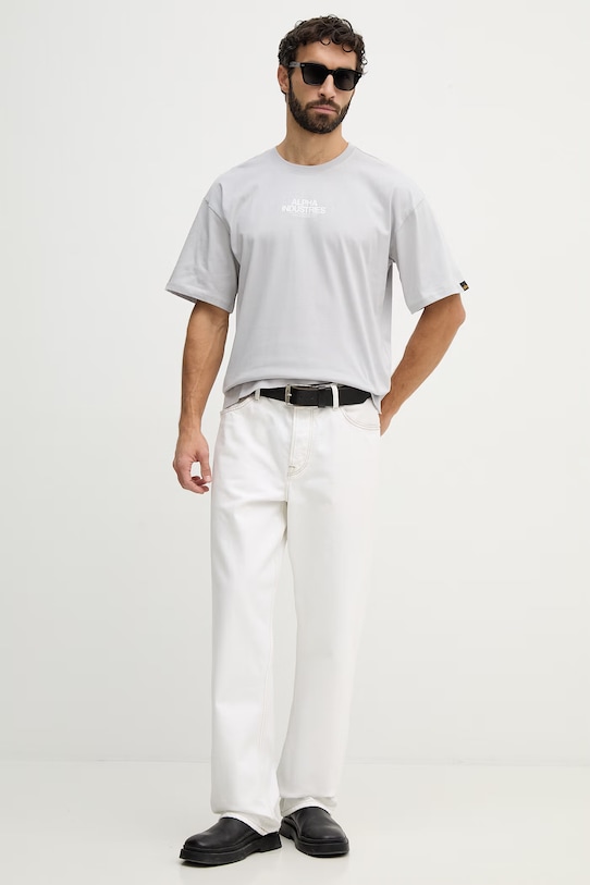 Alpha Industries t-shirt bawełniany Scorpion Cyborg 266515 szary SS26