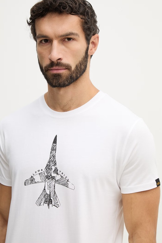 Alpha Industries t-shirt bawełniany Air Force Sketch biały 266548