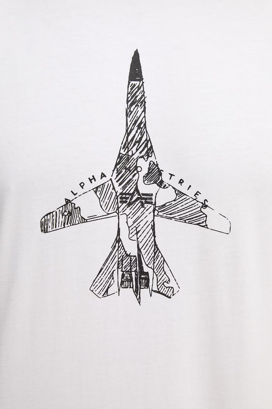 Alpha Industries t-shirt bawełniany Air Force Sketch 266548 biały