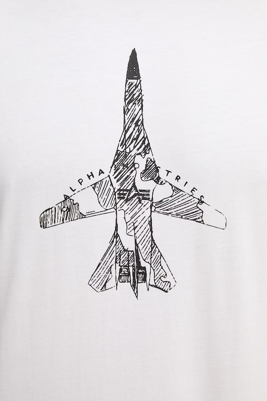 Alpha Industries t-shirt bawełniany Air Force Sketch 266548 biały