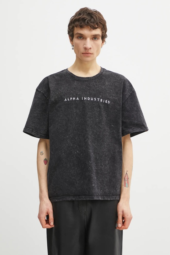 Alpha Industries t-shirt bawełniany Acid Logo bawełna czarny 258519