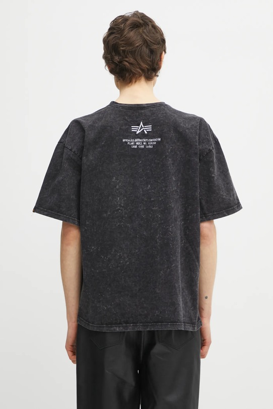 Odzież Alpha Industries t-shirt bawełniany Acid Logo 258519 czarny