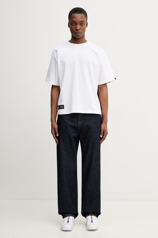 Alpha Industries Balaclava Backprint t-shirt bawełniany męski 266504 biały