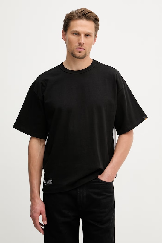 Odjeća Alpha Industries majica muška pamučna Balaclava Backprint 266504 crna