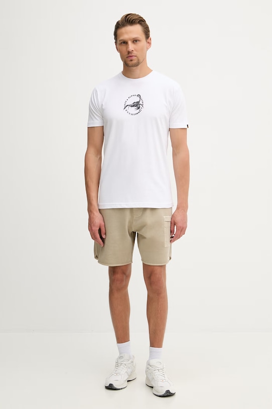 Alpha Industries t-shirt męski bawełniany US Scorpion Backprint 266510 biały SS26