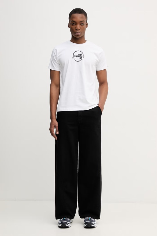 Alpha Industries US Scorpion Backprint t-shirt męski bawełniany 266510 biały