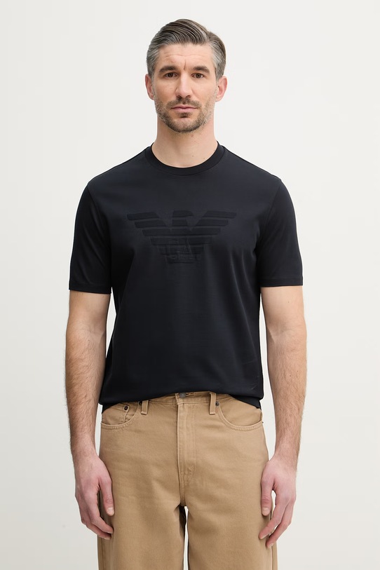 Emporio Armani t-shirt bawełniany bawełna granatowy EM004593.AF10762