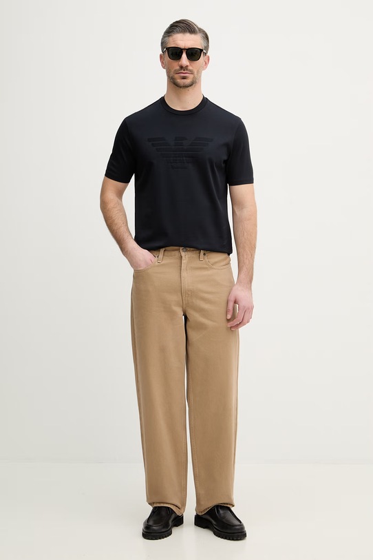 Emporio Armani t-shirt bawełniany EM004593.AF10762 granatowy SS26