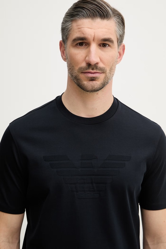 Emporio Armani t-shirt bawełniany granatowy EM004593.AF10762