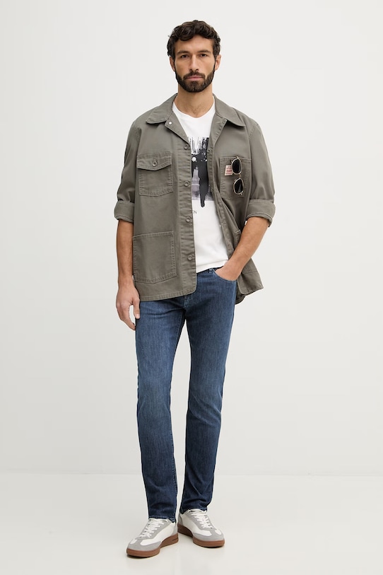 Emporio Armani t-shirt bawełniany EM004751.AF23082 biały SS26