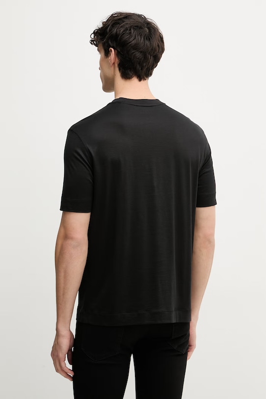 Odzież Emporio Armani t-shirt męski z lyocellem EM004520.AF13747 czarny