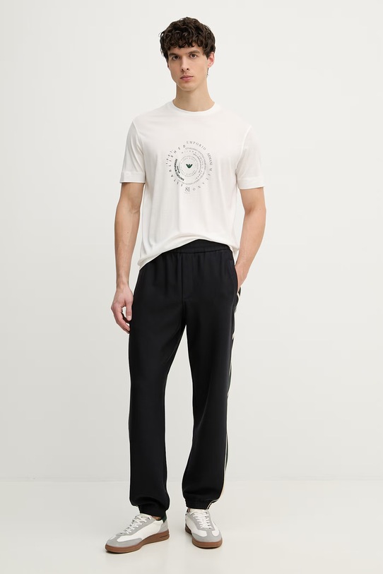 Emporio Armani t-shirt męski z lyocellu EM004995.AF13747 beżowy SS26