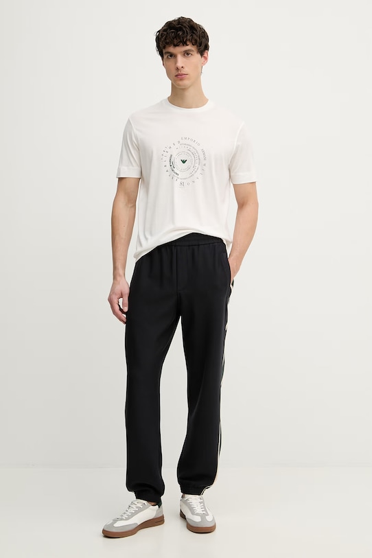 Emporio Armani t-shirt męski z lyocellu EM004995.AF13747 beżowy SS26