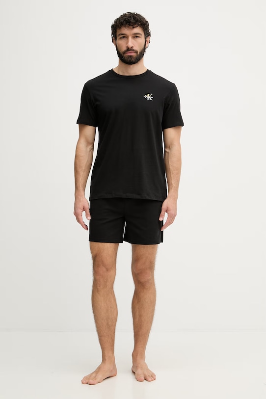 Calvin Klein Underwear T-shirt lounge da uomo in cotone LV00NM3022 nero SS26