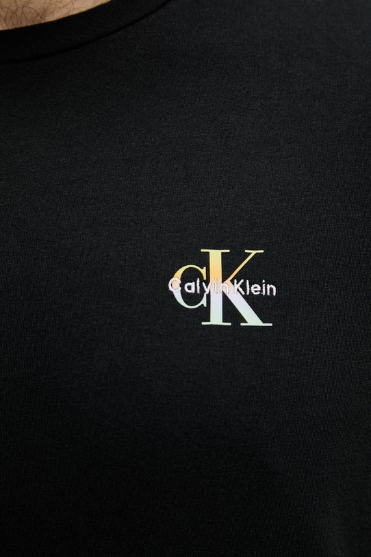 Calvin Klein Underwear T-shirt lounge da uomo in cotone LV00NM3022 nero