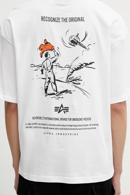 Alpha Industries t-shirt bawełniany Emergency Rescue biały 258523