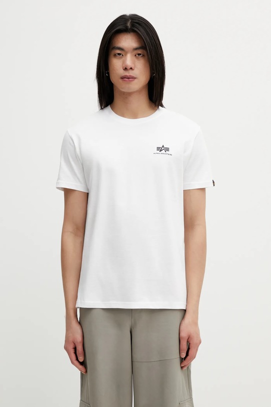 Odzież Alpha Industries t-shirt bawełniany Heritage Backprint 266521 biały