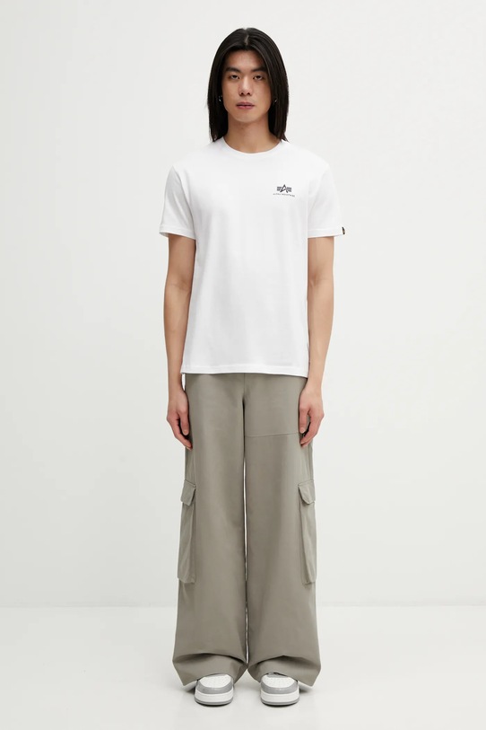 Alpha Industries t-shirt bawełniany Heritage Backprint 266521 biały
