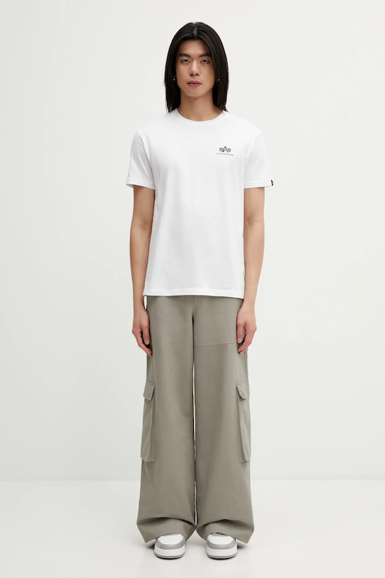 Alpha Industries t-shirt bawełniany Heritage Backprint 266521 biały