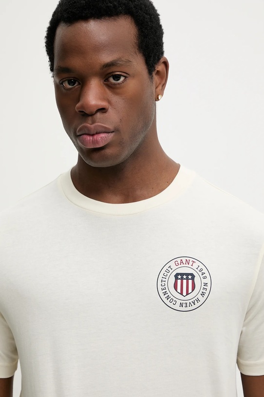 Gant t-shirt bawełniany beżowy 2003391