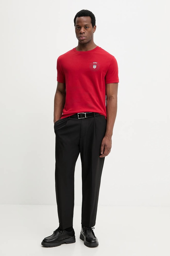 Gant t-shirt bawełniany 2003391 czerwony SS26
