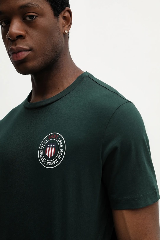 Памучна тениска Gant зелен 2003391