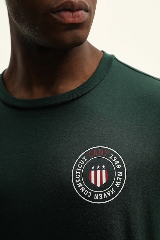 Памучна тениска Gant 2003391 зелен