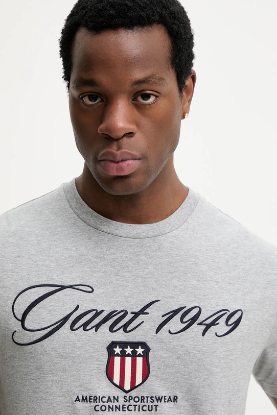 Gant t-shirt bawełniany szary 2003370