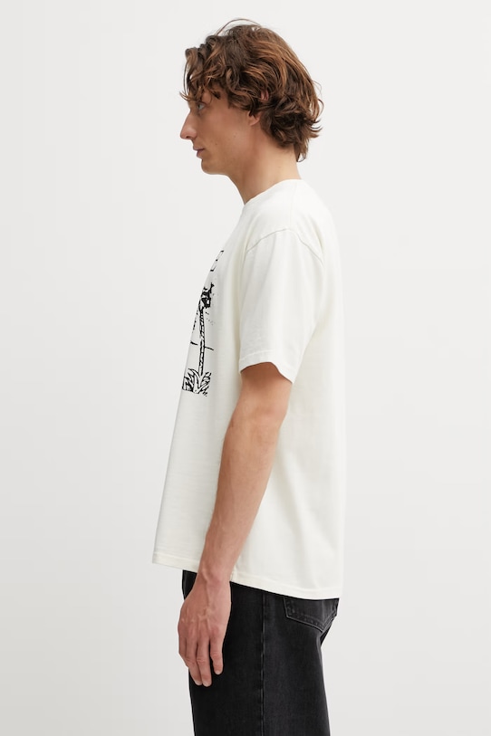 RHUDE t-shirt bawełniany I Need A Getaway RHPS26TT09012 beżowy SS26