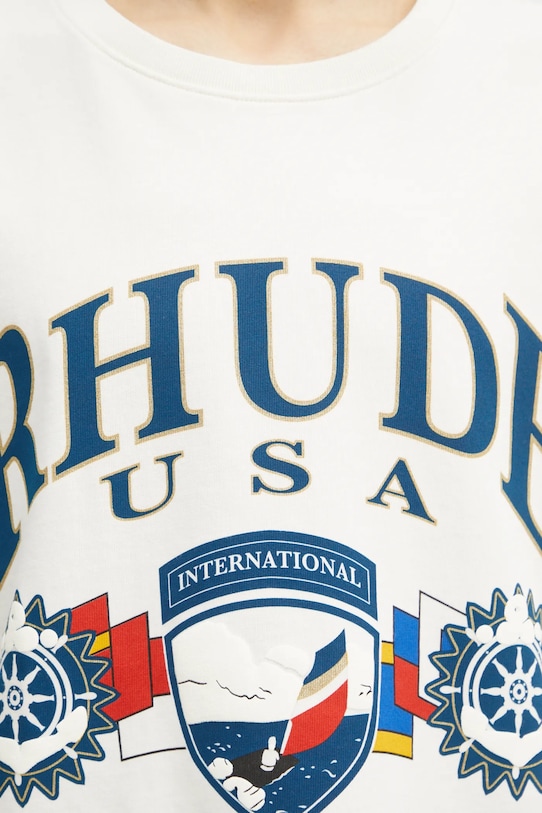 Bavlněné tričko RHUDE USA Sailing Icon béžová RHPS26TT10012