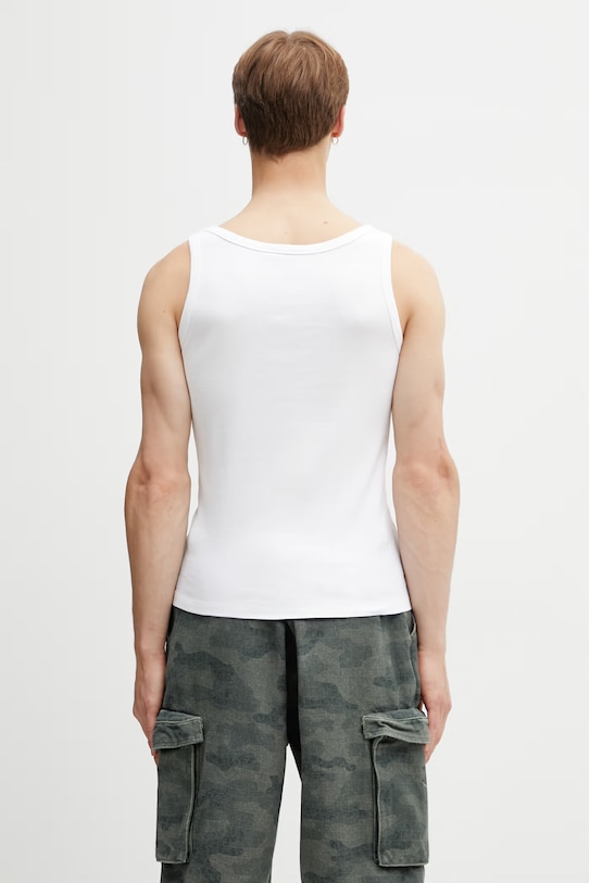 Clothing RHUDE Logo Ribbed Tank Top cotton men's RHSS26TA01361 white