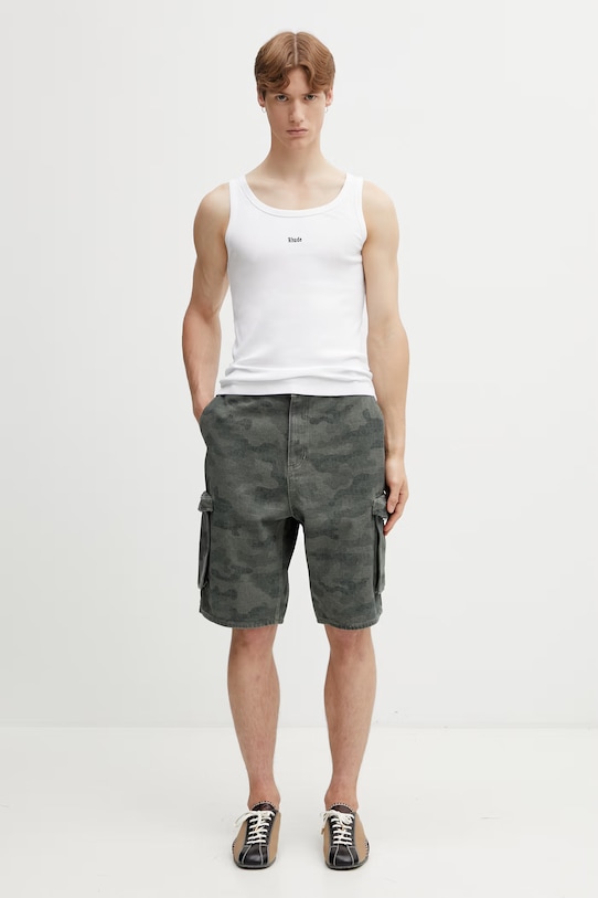 RHUDE Logo Ribbed Tank Top cotton men's RHSS26TA01361 white