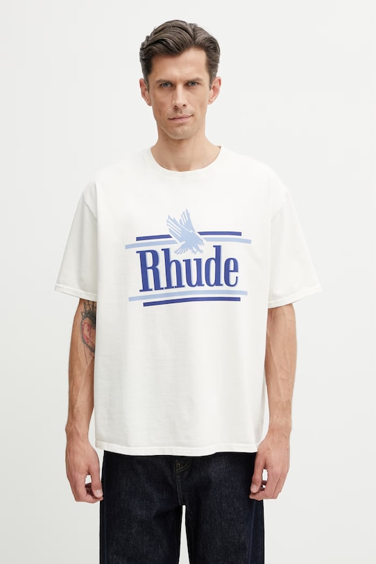 RHUDE Rossa t-shirt in cotone da uomo beige RHSS26TT01012