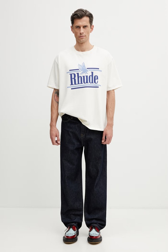 RHUDE Rossa t-shirt in cotone da uomo RHSS26TT01012 beige