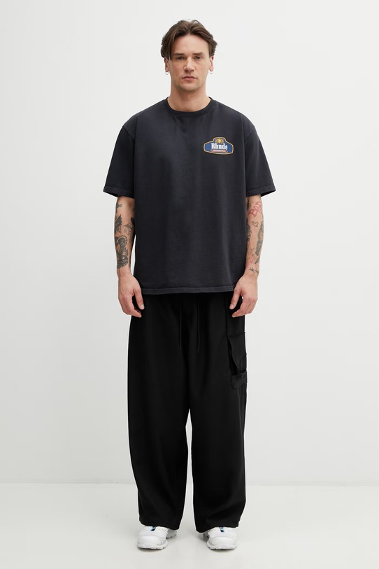 RHUDE Racing Crest T-shirt męski bawełniany RHSS26TT04012 czarny