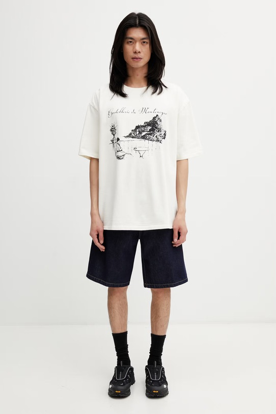 RHUDE Montenegro Morada T-shirt bawełniany męski RHSS26TT06012 beżowy