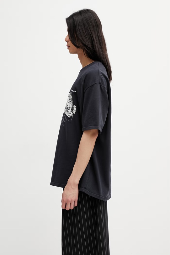 RHUDE Montenegro Morada T-shirt męski bawełniany RHSS26TT06012 czarny SS26