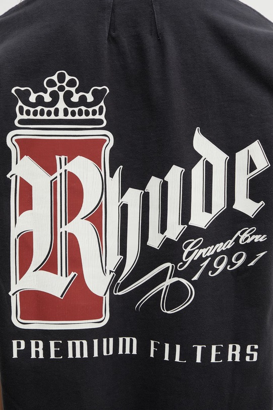 RHUDE Fumar 91 T-shirt męski bawełniany czarny RHSS26TT07012