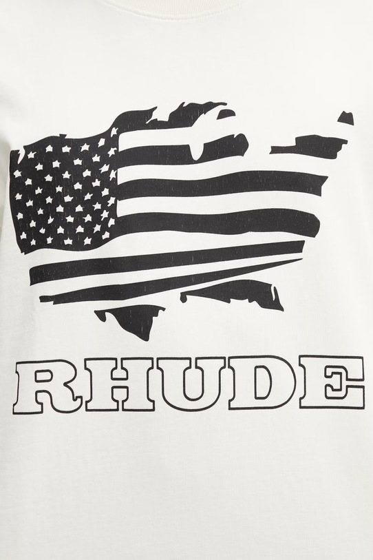 RHUDE Banner Tee T-shirt bawełniany męski beżowy RHSS26TT08012