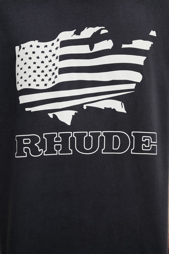 RHUDE Banner Tee T-shirt bawełniany męski czarny RHSS26TT08012