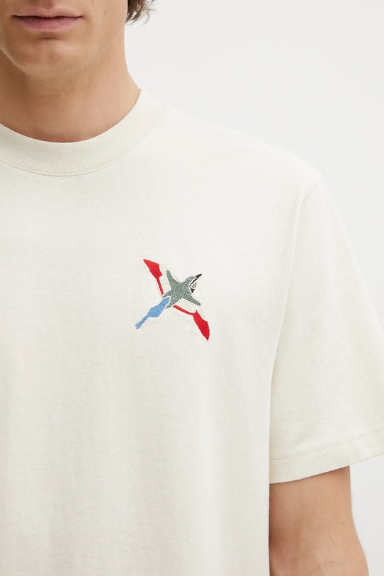 Axel Arigato t-shirt bawełniany Micro Bee Bird T-Shirt beżowy A3464001