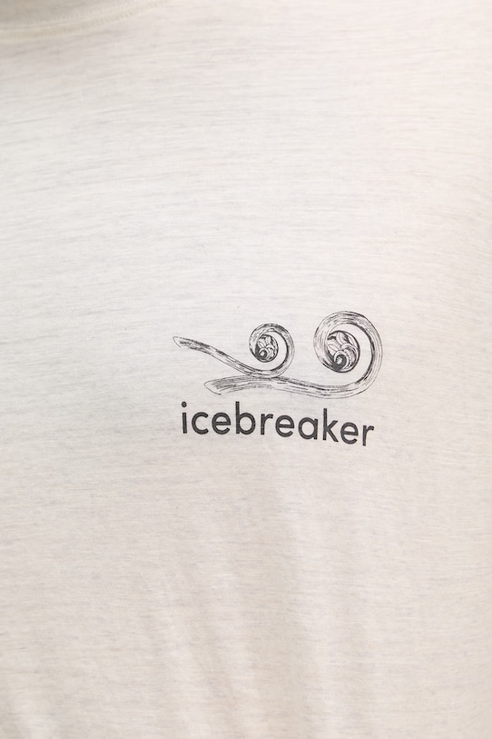 Icebreaker Τ-shirt πεζοπορίας ανδρικό από μαλλί μερινό Relax IB0A57FS1161 μπεζ