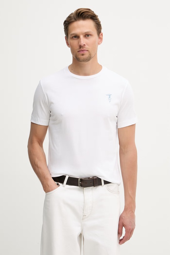 Trussardi t-shirt męski bawełniany biały G0568000127N